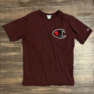 Champion Men's Burgundy Short Sleeve Tee